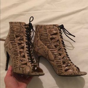 Snake print heels